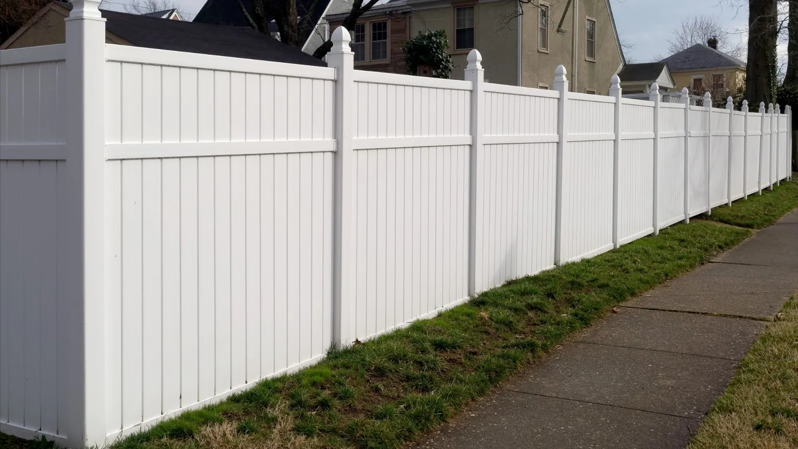 White vinyl fencing project